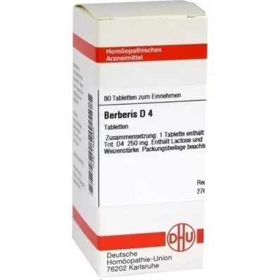 BERBERIS D 4 comprimidos, 80 unidades