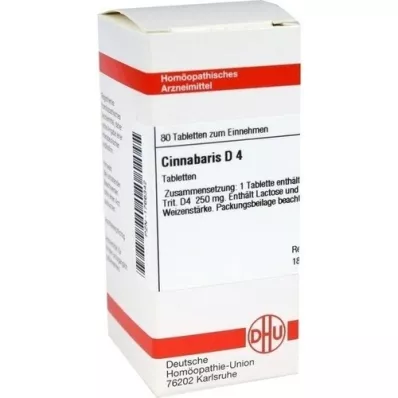 CINNABARIS D 4 comprimidos, 80 unidades CINNABARIS D 4 comprimidos, 80 unidades