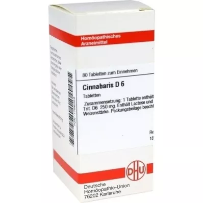 CINNABARIS D 6 comprimidos, 80 unidades CINNABARIS D 6 comprimidos, 80 unidades