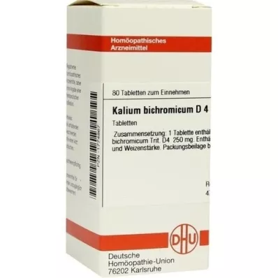 KALIUM BICHROMICUM D 4 comprimidos, 80 unidades KALIUM BICHROMICUM D 4 comprimidos, 80 unidades
