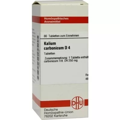 KALIUM CARBONICUM D 4 comprimidos, 80 unidades