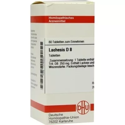 LACHESIS D 8 comprimidos, 80 unidades