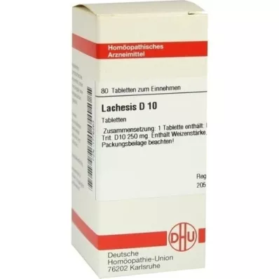 LACHESIS D 10 comprimidos, 80 unidades LACHESIS D 10 comprimidos, 80 unidades
