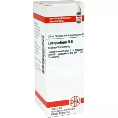 LYCOPODIUM Diluição D 6, 20 ml LYCOPODIUM Diluição D 6, 20 ml