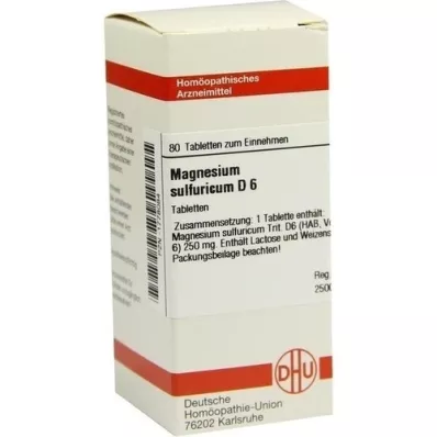 MAGNESIUM SULFURICUM D 6 comprimidos, 80 unidades