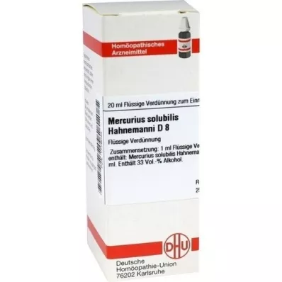 MERCURIUS SOLUBILIS Diluição Hahnemanni D 8, 20 ml
