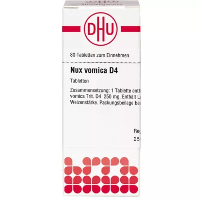 NUX VOMICA D 4 comprimidos, 80 unidades NUX VOMICA D 4 comprimidos, 80 unidades