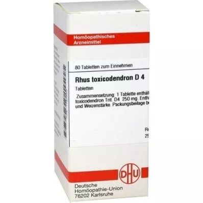 RHUS TOXICODENDRON D 4 comprimidos, 80 unidades