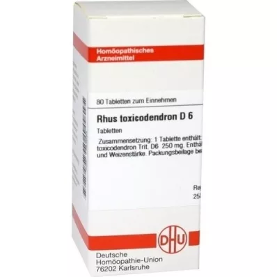 RHUS TOXICODENDRON D 6 comprimidos, 80 unidades RHUS TOXICODENDRON D 6 comprimidos, 80 unidades