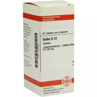 SULFUR D 12 comprimidos, 80 unidades SULFUR D 12 comprimidos, 80 unidades