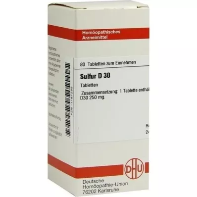 SULFUR D 30 comprimidos, 80 unidades SULFUR D 30 comprimidos, 80 unidades