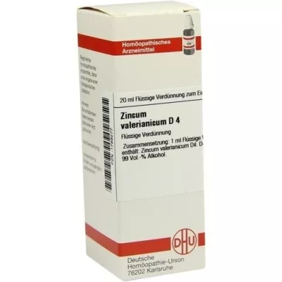 ZINCUM VALERIANICUM Diluição D4, 20 ml ZINCUM VALERIANICUM Diluição D4, 20 ml
