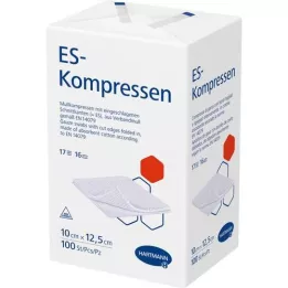 ES-KOMPRESSEN não estéril 10x12,5 cm 16 dobras, 100 unid