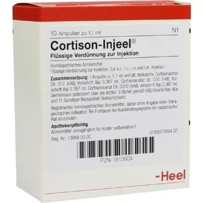 CORTISON Ampolas Injeel, 10 unidades