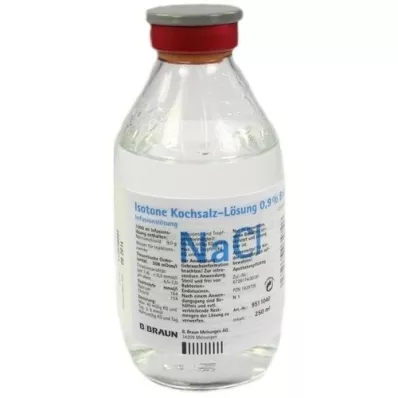 KOCHSALZLÖSUNG frasco de vidro 0,9%, 250 ml