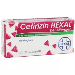 CETIRIZIN HEXAL Comprimidos revestidos por película para alergias, 20 unidades