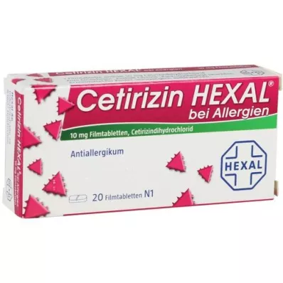 CETIRIZIN HEXAL Comprimidos revestidos por película para alergias, 20 unidades CETIRIZIN HEXAL Comprimidos revestidos por película para alergias, 20 unidades