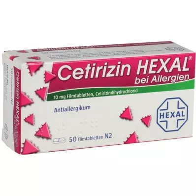 CETIRIZIN HEXAL Comprimidos revestidos por película para alergias, 50 unidades CETIRIZIN HEXAL Comprimidos revestidos por película para alergias, 50 unidades
