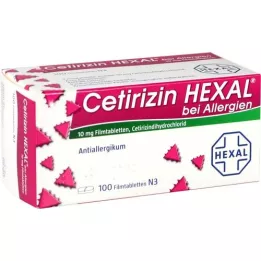 CETIRIZIN HEXAL Comprimidos revestidos por película para alergias, 100 unidades
