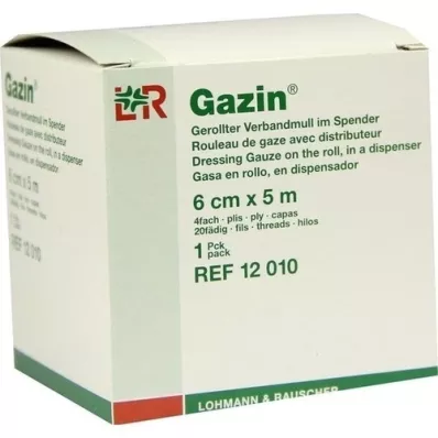GAZIN Gaze atadura 6 cmx5 m enrolada 4 vezes, 1 peça