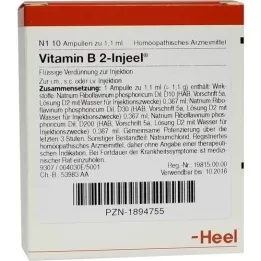 VITAMIN B2 INJEEL Ampolas, 10 unid
