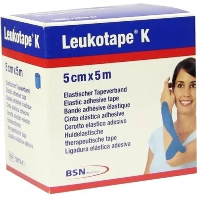 LEUKOTAPE Tricotar 5 cm azul, 1 peça