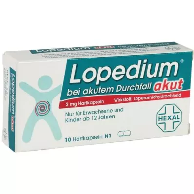 LOPEDIUM cápsulas duras agudas para diarreia aguda, 10 unidades LOPEDIUM cápsulas duras agudas para diarreia aguda, 10 unidades
