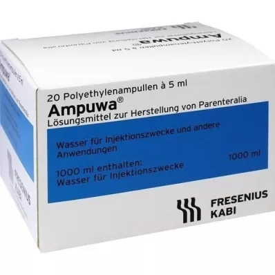 AMPUWA Amplificador de plástico.Solução para injeção/perfusão, 20X5 ml AMPUWA Amplificador de plástico.Solução para injeção/perfusão, 20X5 ml