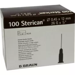 STERICAN Ins.Einm.Kan.26 Gx1/2 0,45x12 mm, 100 unid