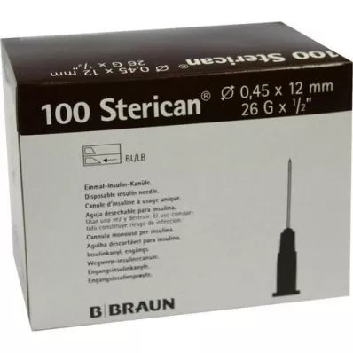 STERICAN Ins.Einm.Kan.26 Gx1/2 0,45x12 mm, 100 unid