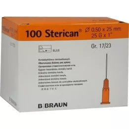 STERICAN Lata dentária Luer 0,5x25 mm, 100 un
