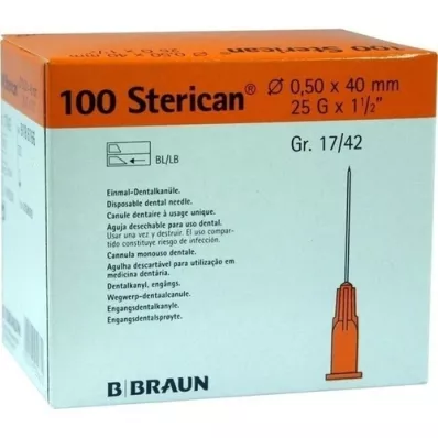 STERICAN Lata dentária Luer 0,5x40 mm, 100 un
