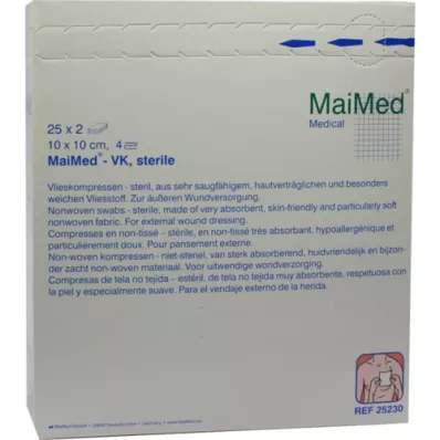 VLIESKOMPRESSEN 10x10 cm estéril, 25X2 peças