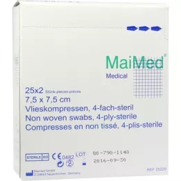 VLIESKOMPRESSEN 7,5x7,5 cm estéril, 25X2 peças