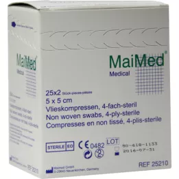 VLIESKOMPRESSEN 5x5 cm estéril, 25X2 peças