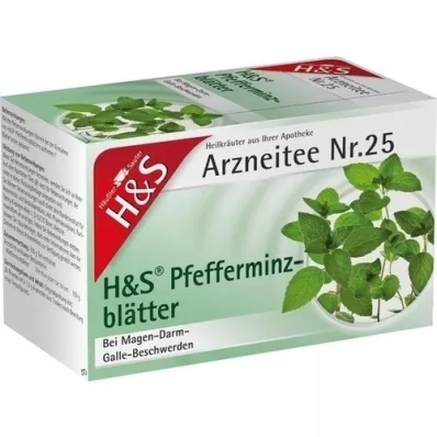 H&S Sacos de filtro de chá de hortelã-pimenta, 20X1,5 g H&S Sacos de filtro de chá de hortelã-pimenta, 20X1,5 g
