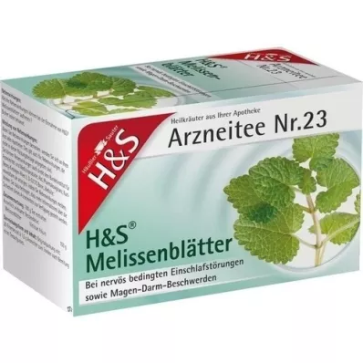 H&amp;S Saco de filtro de folhas de erva-cidreira, 20X1,5 g