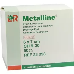 METALLINE Compressas dreno 6x7 cm, 50 unid