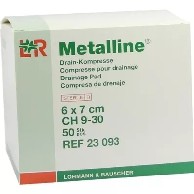 METALLINE Compressas dreno 6x7 cm, 50 unid