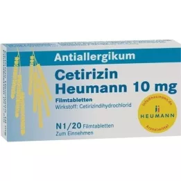 CETIRIZIN Heumann 10 mg comprimidos revestidos por película, 20 unidades