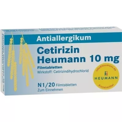CETIRIZIN Heumann 10 mg comprimidos revestidos por película, 20 unidades