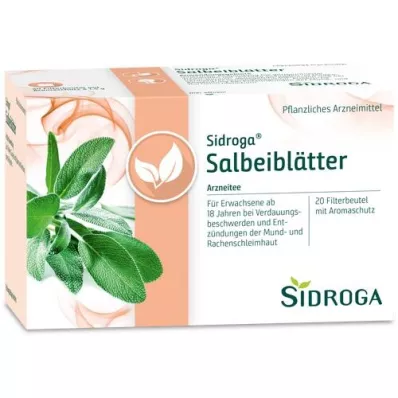 SIDROGA Sacos de filtro de chá de folhas de sálvia, 20X1,5 g