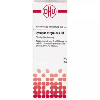 LYCOPUS VIRGINICUS Diluição D 1, 20 ml LYCOPUS VIRGINICUS Diluição D 1, 20 ml