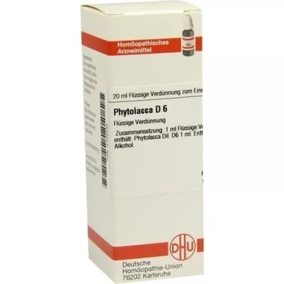 PHYTOLACCA Diluição D 6, 20 ml PHYTOLACCA Diluição D 6, 20 ml