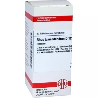 RHUS TOXICODENDRON D 12 comprimidos, 80 unidades RHUS TOXICODENDRON D 12 comprimidos, 80 unidades