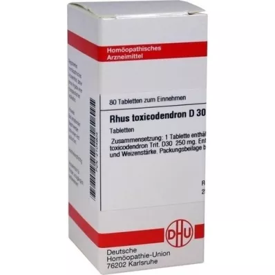 RHUS TOXICODENDRON D 30 comprimidos, 80 unidades RHUS TOXICODENDRON D 30 comprimidos, 80 unidades
