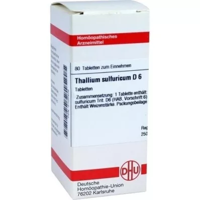 THALLIUM SULFURICUM D 6 comprimidos, 80 unidades THALLIUM SULFURICUM D 6 comprimidos, 80 unidades
