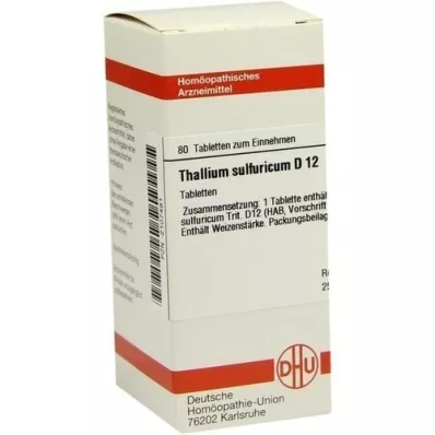 THALLIUM SULFURICUM D 12 comprimidos, 80 unidades THALLIUM SULFURICUM D 12 comprimidos, 80 unidades