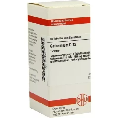 GELSEMIUM D 12 comprimidos, 80 unidades GELSEMIUM D 12 comprimidos, 80 unidades