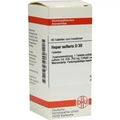 HEPAR SULFURIS D 30 comprimidos, 80 unidades HEPAR SULFURIS D 30 comprimidos, 80 unidades